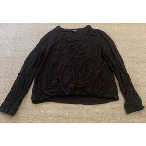 SPLENDID Women Large Black V Neck‎ Long Sleeve Top